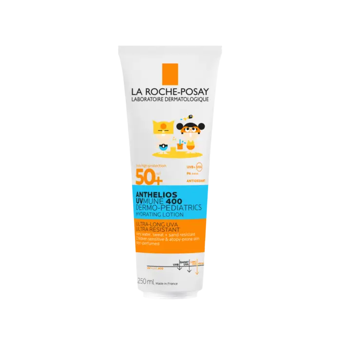 ANTHELIOS UVMUNE400 Dermo-pediatrics Солнцезащитное детское увлажняющее молочко для лица и тела SPF 50+ / PPD 26